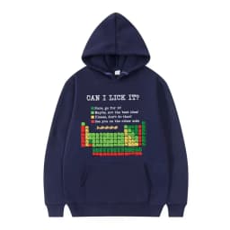Funny Periodic Table“Can I Lick It? Chemistry Print Hoodie Men Women Casual Hoodies Long Sleeves Hip Hop Vintage Sweatshirts Top