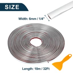 3M/5M Exterior Car Chrome Body Strip Bumper Auto Door Protective Moulding Styling Trim Sticker 6MM 8MM 10MM 12MM 15MM 20MM 30MM