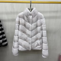 New High Quality Real Natural Rex Rabbit Fur Coat for Women Long Sleeves Luxury Fur Coat Thick Warm Outerwear Female Jackets