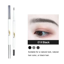 Thin-Head Double-Ended Eyebrow Pencil – Waterproof, Long-Lasting, Auto-Rotate, Brush Tip, Contour, Natural, Certified, Unisex