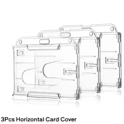 Transparent Double Cards Slots ID Tag Badge Holder with Badge Reel 2 Cards Storage Organizer Employee Pass Work Card Case Sleeve
