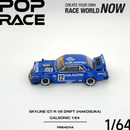Pop Race 1:64 Skyline GT‑R V8 Drift Hakosuka Calsonic Open Hood & Trunk PR640114 Collectible Model Vehicles Alloy In Stock
