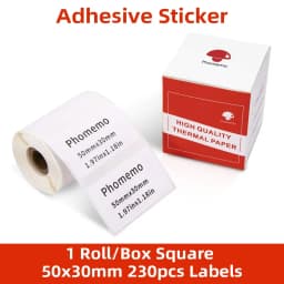Phomemo Thermal Papel for M110/M200 Printer Home Office Labels Colorful Adhesive Paper Round Square Printable Sticker Paper