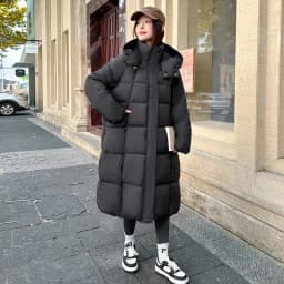 Winter Warmth Women's Mid-Length Down Cotton Jacket Over-the-Knee Parkas New Loose Quilted Coat Thickened Outerwear Trendy Tops