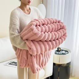 Solid Color Artificial Rabbit Fur Blanket Fluffy Soft Plush Throw Blanket Autumn Warm Queen Size Fleece Blankets for Bed Sofa