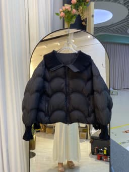 Winter Puff Knitted Splicing Down Jacket Women White Duck Down Big Lapel Outwears Female Fluffy Warm Thick Parker Bread Jacket