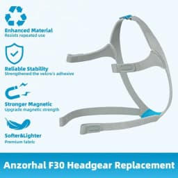 Adjustable Soft Headgear Strap for AirFit F30 Full Face CPAP Mask Replacement Headgear Magnetic Clip for Comfortable Secure Fit