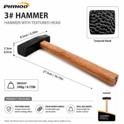 PHYHOO Professional Metal Texture Hammer for Jewelry Making Premium High Carbon Steel Texturing Craftsmith Tool with Wood Handle