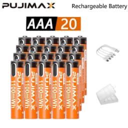 PUJIMAX AAA 1100mWh 1.5V Rechargeable Battery - Lithium-Ion, Multiple Quantity Options, Stable Voltage, Included Charging Cable, Suitable for Remote Controls, Keyboards, Wireless Mice, Drones, Alarm Clocks, Doorbells, Charging via Type-C Data Cable.