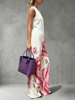 UOOZEE Women's Elegant Chic Big Rose Printed Sleeveless Jumpsuits 2026 New Loose Pockets High Waisted Wide Leg Casual Romper