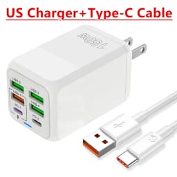 150W 6-Port PD QC3.0 USB C Wall Charger Super Fast Charging Station For iPhone 15 16 Pro Samsung S24 iPad Xiaomi Huawei OnePlus