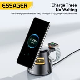 Essager 4 in 1 Magnetic Wireless Charger Stand for iPhone 16 15 14 13 12 Apple Watch 9 8 Airpods Pro 15W Fast Charging Station
