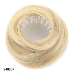Adjustable Synthetic Bun Ponytail Wig For Women Magic Bird's Nest Shaped Hair Bun With Circle Elastic Clips Straight Donut Updo