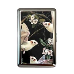 Vintage Style Slim Cigarette Case Thin Art Deco Design Slim Wallet Blunt Case Easy Snap Versatile Card & Cash Case for Women Men