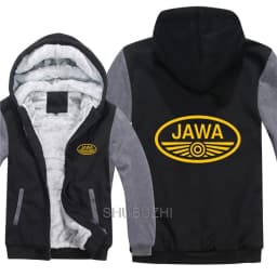 Winter Jawa Motorcycle Hoodies Jacket Fashion Pullover Man Coat Wool Liner Fleece Jawa Sweatshirts Coat