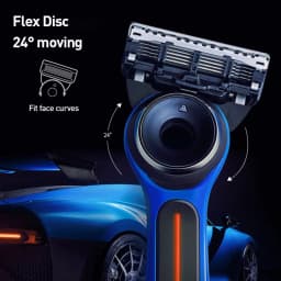 Gillette labs heated razor Bugatti Veyron series Gillette labs Men's Shaver Set 5-layer razor blade Stainless steel material