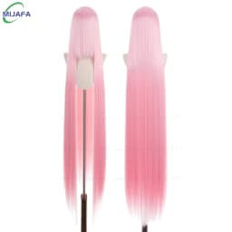 700g High Quality 59" 150cm Long Straight Cosplay Wig With Bang Blond Brown Red Green Blue Heat Resistant Hair Colors Anime Wigs