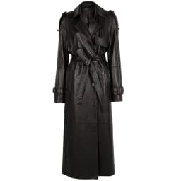 YOLOAgain Double Breasted Suede Jacket Coat Women Real Leather Trench Coat