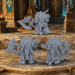 28mm Dwarf Commanders Miniature Set, Fantasy Tabletop Roleplay Gaming Figures, Detailed Armored Dwarf Leader Characters, TTRPGs