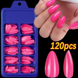 100pcs Black Almond Fake Nail Mid-length Solid Color Artificial Nail Removable Press On Nails Tip Almond Nail Art False Nail