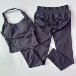 1-2pcs Gym Set Women Backless Tank Tops High Waist Scrunch Seamless Shorts High Waist Yoga Leggings Workout Sets Gym Suit