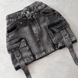 Harajuku Multiple Pockets Denim Plaid Skirt Vintage Goth Black Y2k Mini Skir Fashion Womens Casual Versatile Sexy Streetwear