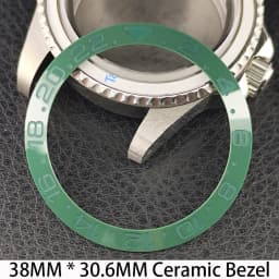 Sloping 38mm * 30.6mm Ceramic/Aluminum Bezel GMT and Diving Watch Insert Fits for 40mm Men's Watch Case Bezel Replacement Insert