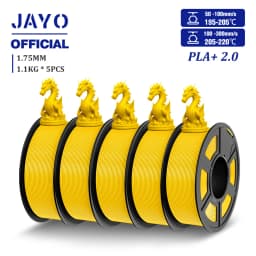 JAYO Updgrade 2.0 PLA+ 3D Filament 1.75mm PLA Plus 3D Printer Filament Neatly Wound 3D Filament PLA For FDM 3D Printer 5 Rolls