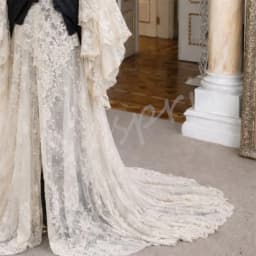 Rebecca Customized High Neck Long Bell Sleeves Prom Dress Lace Floor-Length vestidos de noche Lace Embroidery Evening Dresses