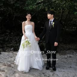 XPAY Elegant Wedding Dresses Korean Customized Corset/Zipper Back Organza Wedding Dresses Reception Dress Bridal Gown 웨딩드레스