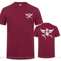 Front Back Print Goldorak Grendizer Mazinger Z T-Shirt Japanese Cartoon Design Summer Men's Tees Tops Short Sleeve Cotton Tshirt