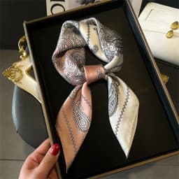 2025 New Paisley Print Small Square Scarf Soft Satin Silk-like Thin Neck Scarf Mature Style Sunscreen Headscarf For Women