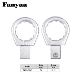 Fanyaa Bolt Nut Torque Spanner Plum Head 9*12mm Drive Square End Plum Ring Diameter 7-38mm Wrench Replacement Head Part
