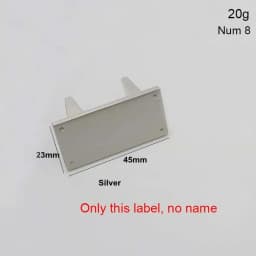 50-100PCS Laser YOUR NAME 45*13MM Metal Label Long Rectangle Purses Label Tags Metal Logo For DIY Handbag Bags Metal Labels