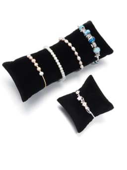 1pcs Bracelet Watch Display Pillow Velvet PU Leather Linen Jewelry Case Bangle Cushion Holder Show Photography Prop Wholesale