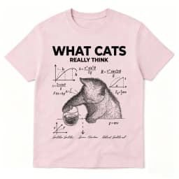 Funny What Cat Really Think T-shirt Physics Quantum Mechanics Print T-shirts Cotton Casual Oversized Short Sleeve T Shirts Tops