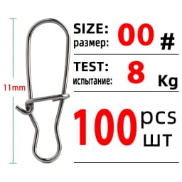 DNDYUJU 100pcs Fishing Nice Hooked Snap Pin Stainless Steel Fishing Barrel Swivel Lure Connector Fishing Accessories Sea