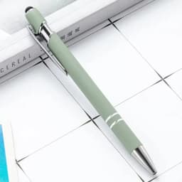 100 Pieces Free LOGO Engraving Ballpoint Pens for Touch Screens Metal Aluminum Handle Push Pen Writing School&Office Supply