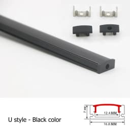 2-30Pcs/lot LED Aluminum Profile 0.5m/pcs U/V/W Shape Corner For 5050 2835 LED Strip Bar Lamp Channel Holder White/Black Cover