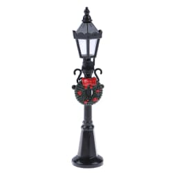 Miniature Christmas Street Lamp Post LED Lights Park Bench & Streetlight Micro Landscape Fairy Garden Ornament Dollhouse Decor