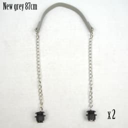 New Tanqu 1 Pair Silver Long Thick Single Chain with OT Metal Buckle Black Screws for Obag O Bag Handles for Women Bag Handbags