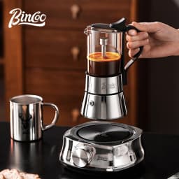 Bincoo Two Person 120ml Mocha Pot Visible Glass Türkiye Coffee Pot Electric Ceramic Stove Heating Concentration Extraction Pot