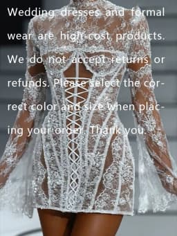 Sexy Lace High Collar Full Sleeve Corset Mini Bride Wedding Dresses Bridal Gowns Customized