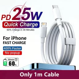 25W PD USB C Multi-Port Fast Charger For iPhone 11 12 13 Mini 14 Pro Max X XR XS Max 7 8 Plus Quick Charging PD Cable 1m 1.5m 2m