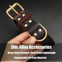 Genuine Top Layer Leather Dog Collar, 3 Sizes For Medium Large Dogs, Handmade Durable Skin-Friendly Outdoor Walking Pet Collar