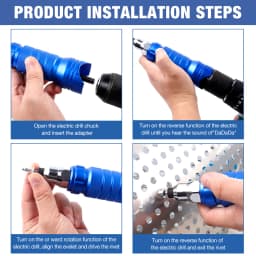Pull Rivet Gun 2.4mm 3.2mm 4.0mm 4.8mm 6.4mm Aluminum Alloy Rivet Gun, Electric Rivet Gun Converter, Home Cordless Riveting Tool