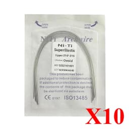 10pack AG Dental Arch Wires Orthodontic Super Elastic NITI Round Rectangle Archwire Lower/Upper 012/014/016/018/020/16x16/16x22