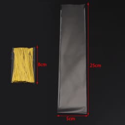 100pcs Transparent Flat Bags With Twist Ties Clear OPP Bag Party Wedding Supply Gifts Bag Candy Dessert Festival Gift Packaging