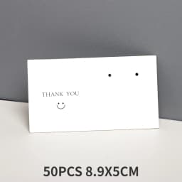 50PCS 8.9X5CM Stud Earrings Holder Thank You Cards For Small Business Jewelry Display Cardboard DIY Packages Wholesale Supplies