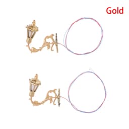2pc Antique 1:12 Dollhouse Lamp Wall Light DIY Model Decor Toy Dollhouse Accessories Garden Yard Chandelier Sand Table Led Light